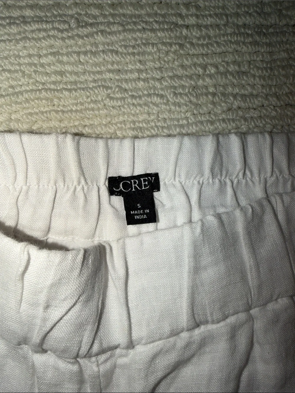 J. Crew White High-Waist Linen-Blend Pull-On Shorts size small